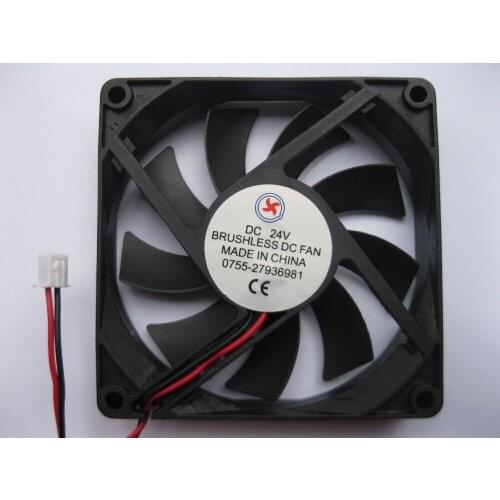 10 pcs Brushless DC Cooling Fan 9 Blade 24V 8015s 80x80x15mm 2 Wires Black
