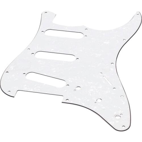 3Ply Strat Style Scratch Plate Pearl White Guitar Pickguard for fender Strat New