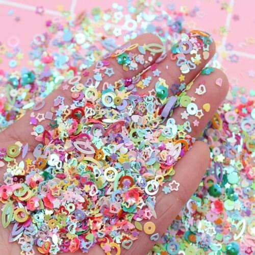 30g/Pack Mix 4-6MM Pastel Colors Nail Tiny Sequins For Craft Glittering Star Heart Flower Sequin Paillettes DIY Sewing Accessory
