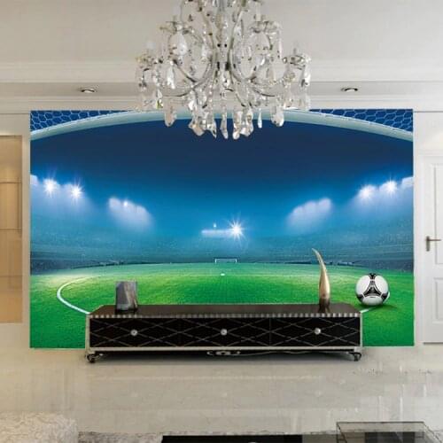 3d photo murals Night football soccer Papel Murals for background 3d mural Wallpaper sports wall mural 3d papel de parede