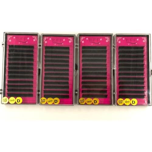 BFF 4 Box All size Eyelash extension 0.05/0.07/0.1/0.15/0.2/0.25 bright black artificial Fake False Eye Lash Individua Eyelashes