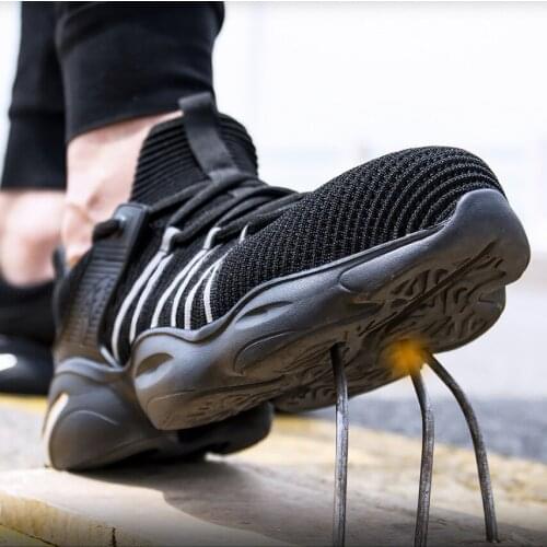 DM316 Unisex Work Safety Shoes For Men Summer Breathable Boots Working Steel Toe Anti-Smashing Construction Safety Work Sneakers