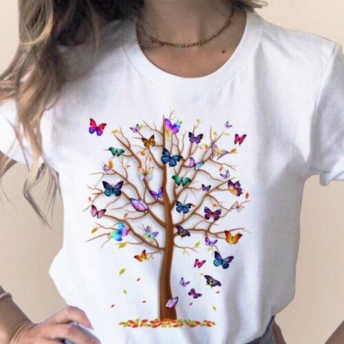 Butterfly Tree New Fashion Women T Shirt Female Harajuku Summer Tshirt Casual Short Sleeve Tops Tee Femme Clothes