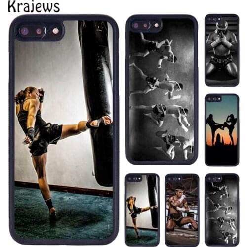 Krajews Muay Thai Martial Phone Bag TPU Cover Phone Case For iPhone 6 7 8 Plus 11 12 Pro X XR XS Max Samsung Galaxy S7 S8 S9 S10