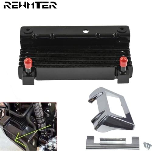 Motorcycle ABS Outer Oil Cooler Cover Case+Cooling Device Radiator Water Tank Oil Cooler Adapter For Harley Touring 09-16 FLHR