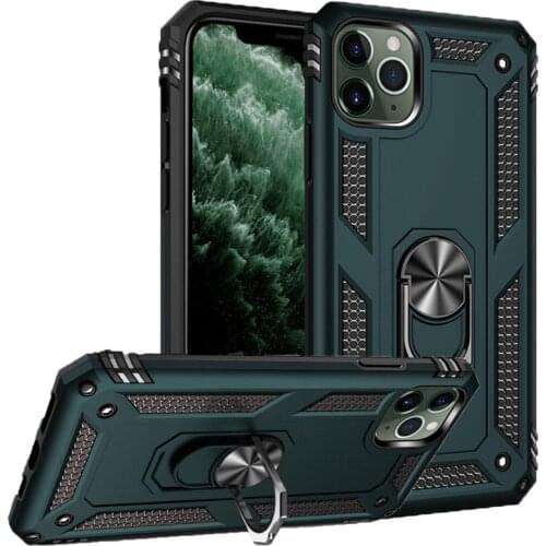 Military Ring Buckle Stand Phone Case For iphone 12 Pro MAX Mini 11 XS Max XR X 6 6S 7 8 Plus SE 2020 5S Magnetic Car Ring Cover