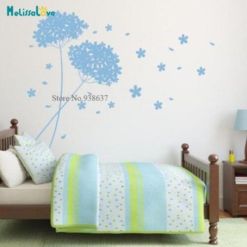 Twin Blossom floral Wall Sticker Living Room Bedroom Home Decor Waterproof Removable Vinyl Wallpaper Poster BB599