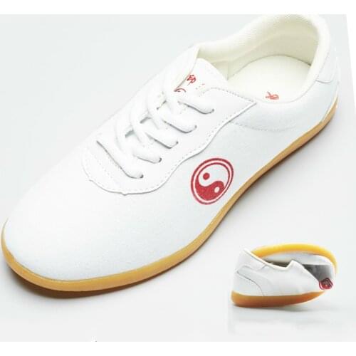 Canvas Breathable Tai Chi Shoes Free Flexible Kung Fu Shoes Martial Arts Sneaker Sports Footwear Black Red White Size 34-46