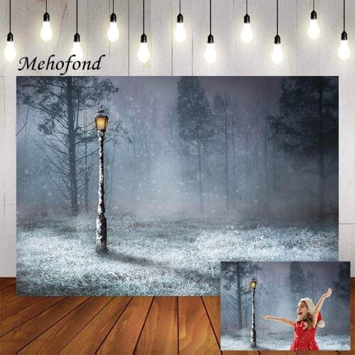 Mehofond Photography Background Winter Christmas Forest Landscape Snowy Pine Tree Newborn Kids Portrait Backdrop Photo Studio