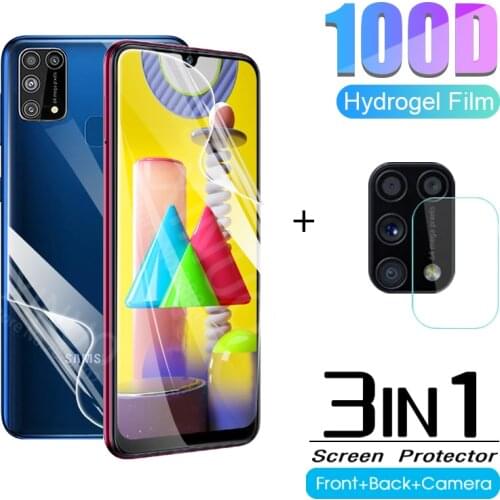 3in1 front back hydrogel film for Samsung Galaxy M31 M30S camera screen protector glass for Samsung M21 M11 M01 protective film