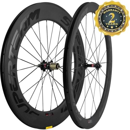 SUPERTEAM 50/88mm Clincher Carbon Wheelset Road Bicycle Wheels 3K Matte Carbon Wheels