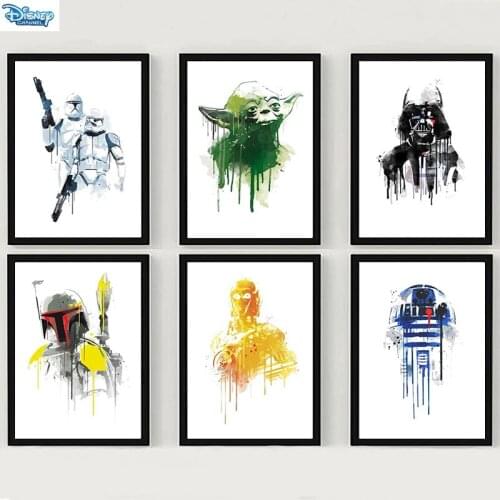 Disney Movie Star Wars Canvas Painting Yoda Darth Vader Sith Trooper Boba Jango Posters Prints Hd Wall Art Pictures Room Decor