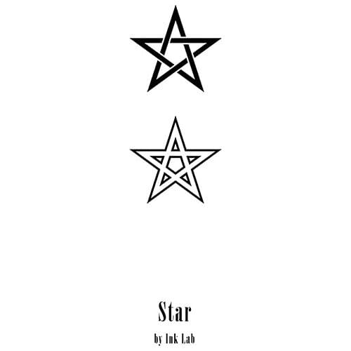 19MM×68MM five-pointed star mini tattoo stickers waterproof men and women long-lasting ins wind dark gothic wrist minimalist