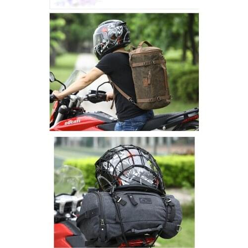 Mens Motorcycle Extra Large Heavy Duty Canvas Military Army Duffle Bag Rucksack Backpack vintage Tail bag