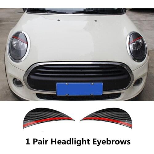 Carbon Fiber Printed Car Headlight Eyebrows Sticker Eyelids Moulding Trim Cover for MINI COOPER F55 F56 F57 2014-2021