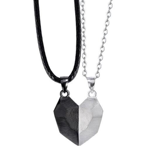 Magnetic Couple Heart Shape Necklace Gothic Punk Style For Men Jewelry Party Couple Wedding Lovers Couples Gifts