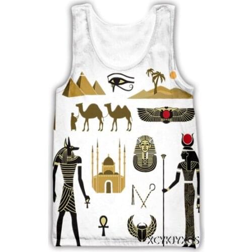 Egyptian Symbol pattern 3D Print Causal Clothing New Fashion Men Women Vest Size S-5XL mesh top