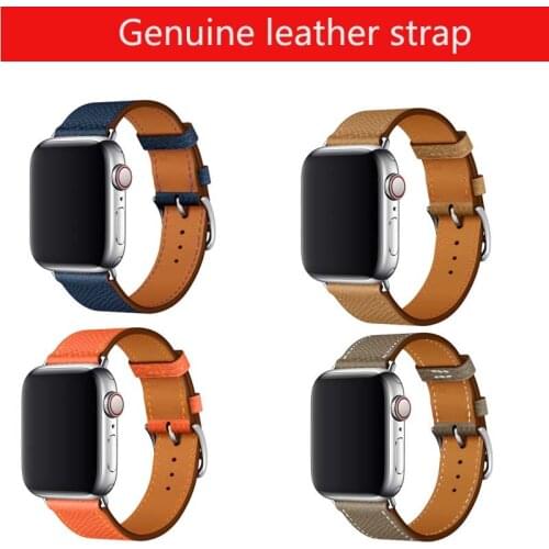 Hot Genuine Leather band Single tour strap for Apple watch band 44mm 40mm 38 42 For iWatch Leather strap series6 se 5 4 bracelet