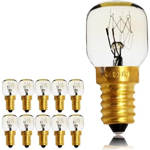 TIANFAN 10pieces/Pack 15W 25W E14 Screw Cap Pygmy Lamps 300 Degree Microwave/Oven Rated Light Bulbs High Temperature 220/240V