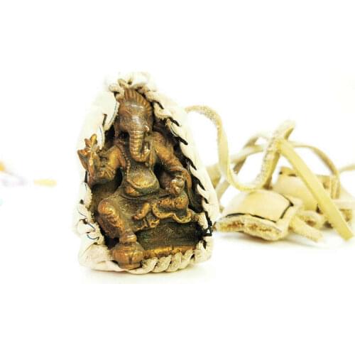 TNL532 Indian Ganesh God big amulets,cow leather Covered Elephant God Pendant necklace Wholesale Tibet Jewel