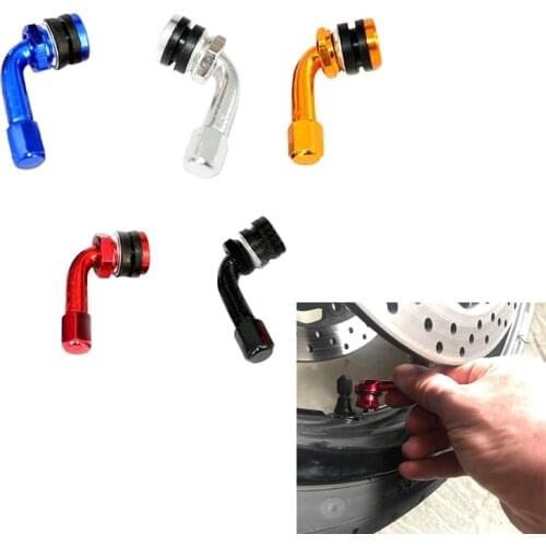 Motorcycle Tyre Valve Extension 90 Degree for Motorcycle Motor Car Tire Stems Black CNC Aluminum