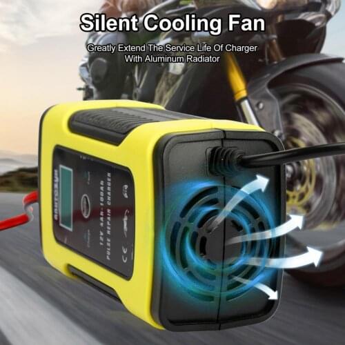 Battery Charger Digital Display Fast Charging 100-240V AC 12V Automatic Fast Smart Battery Charger зарядное устройство
