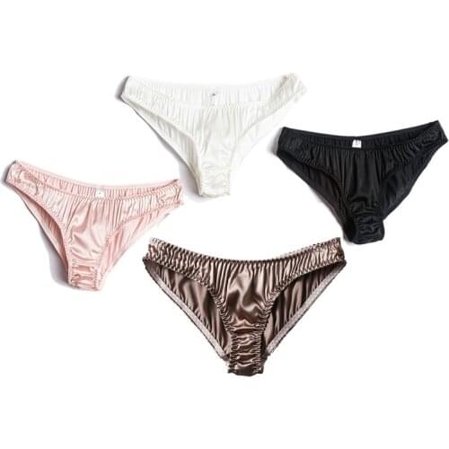 New Women G string Natural Silk With Spanded Sexy Low Waist Silk Panties for Women T shape Underwear