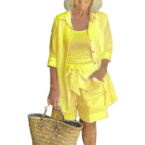 1 Set/3pcs Office Ladies Suit Sets Single-breasted Lace-up Autumn Plus Size Solid Color Women Lapel Pockets Suits Outfit Sets