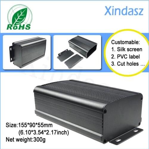 1pcs/lot 155*90*55mm(L*W*H)Aluminum project enclosure, wall mount extruded aluminum enclosure