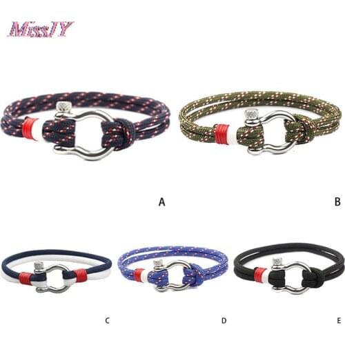 1Pc Women Men Fashion Rope Wrap Bracelet Nautical Marine Survival Wristband Bracelets Bangles Friendship Favor Gifts For Boy