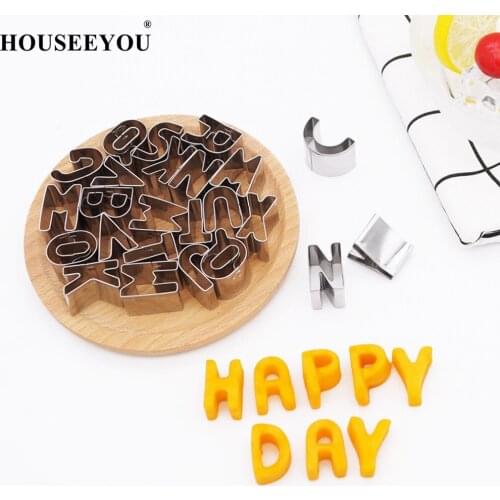 26pcs Stainless Steel Alphabet Letters Biscuit Cutters DIY 3D Cookies Molds Mini A-Z Shaped Mould Decor Tool Bakeware Kitchen