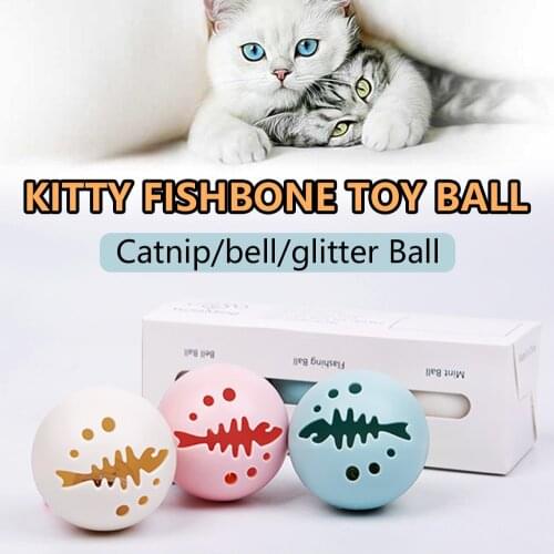 3pcs/set Plastic Small Cat Pet Toys Cat Toys Cat toy ball Pet Colorful Playing Ball Toys With Small Bell Mint ball Pets Products