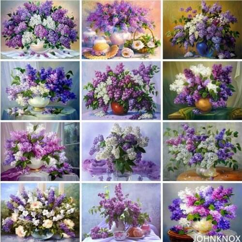 Diamond Painting Purple Flower 5D Diy Diamond Embroidery Full Round& Square Drill Diamond Mosaic Cross Stitch Home Decor