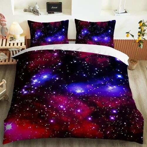 Bailipromise 3D Bedding Set Cosmopolitan Duvet Cover Winter Pillowcase Large Bedding Quilt Cover Full Size Science Fiction Style
