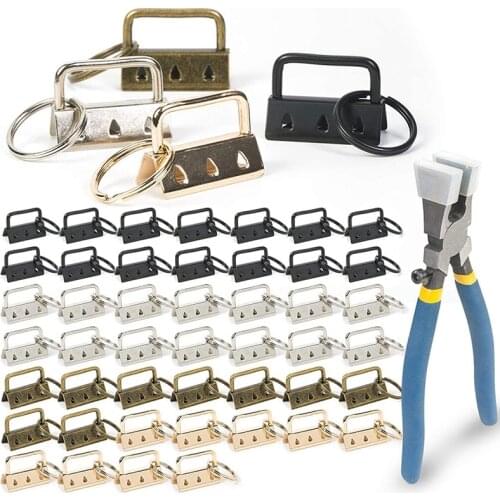 Key Fob Hardware,With Key Fob Hardware Pliers for Wristlet Keychain, Key Lanyard and Key Chain Making Hardware Supplies