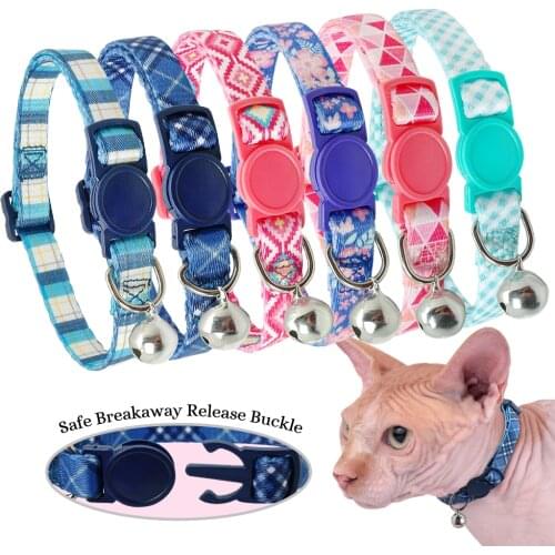 Quick Release Cat Collar Adjustable Small Puppy Cat Collars Bell Safety Breakaway Pet Kitten Collar For Dogs Cats Pet Products