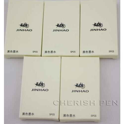 25PCS/LOT JINHAO Fountain Pen portable Ink Cartridge Refills BLACK inks 100% New free shipping