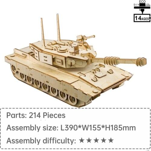 3D tank wooden puzzle toy educational toys learning toys for children Table decoration toys 3d puzzle kids gifts diy toys