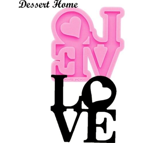 DY0284 DIY Shiny LOVE Mold Epoxy Resin, Love with Paw Keychain Molds, Silicone Mould, Resin jewellery making Customize