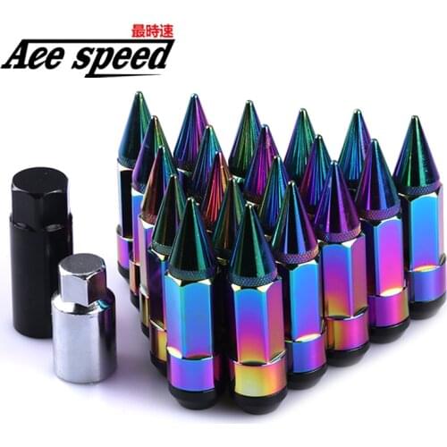 Racing Composite Nut Anti Theft Alloy Aluminum Lock Wheel Lug Nut Bolt With Spikes