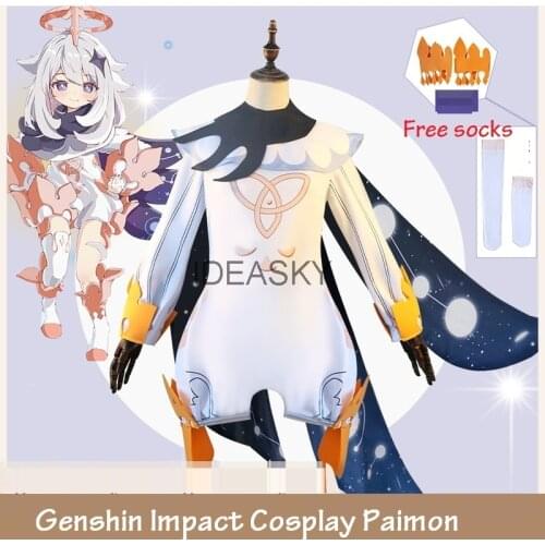 Game Genshin Impact Cosplay Paimon Outfit Party Dress Uniform Anime Cosplay Costume Cute Kawaii Halloween Costumes Women Girl
