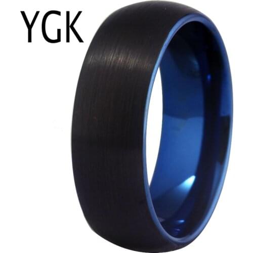 Classic Ring for Women Tungsten Blue Black Rings Fashion Custom engraving Jewelry Wedding Engagement Anniversary Ring Party Ring
