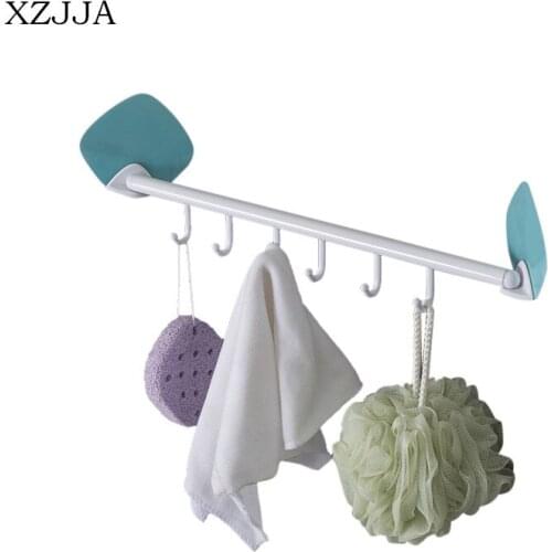 XZJJA Creative Adjustable Strong Sucker Walls Hooks Kitchen Storage Holder Bathroom Towel Clothes Hats Hanger Organize Hang Rack