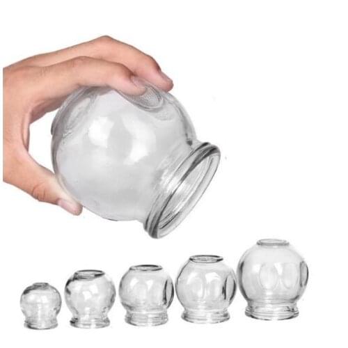 Medical Traditional Chinese Glass Cupping Jar 5 Sizes Glass Cupping Jar Cupping Therapy Transparent Glass Glass Cupping Fire Cup