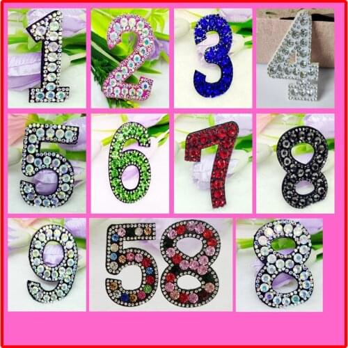 50pcs/Lot Embroidery Patches Letters Clothing Decoration Accessories Digital Hot Drilling Diy Iron Heat Transfer Applique