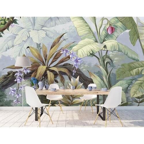 Bacal Custom Banana Leaf 3d Mural Wallpaper Canvas Print Tropical Rain Forest Plant Background Home Decor huda beauty