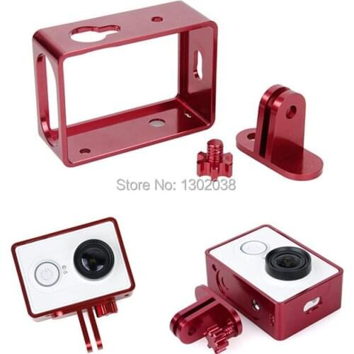 New Arrival Aluminum Alloy Protective Frame Case for Xiaomi Yi Action Camera Ultra-light Side Protective Border with Adapter Red