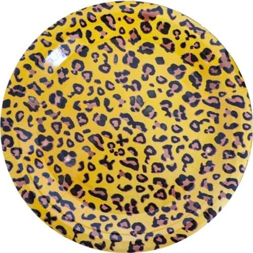 Outing Safari Leopard Theme Disposable Tableware Zebra Pattern Disposable Plates And Cups Jungle Birthday Party Decorations Set