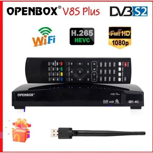 1 Year Gift ) Original Openbox V8S Plus DVB-S2 Digital Satellite Receiver S-V8 WEBTV Biss Key 2x USB Slot USB Wifi 3G