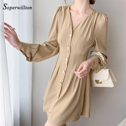 Autumn Vintage Short Women dress retro runway designer dress for women long sleeve button shirt dress female Sexy mini dress